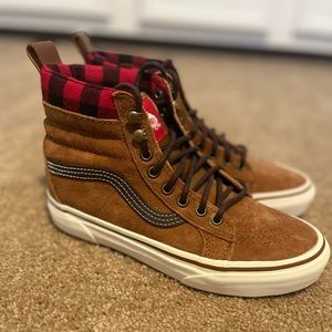Vans Sk8-Hi MTE Scotchgard Brown Suede Buffalo Check Hi-Tops - Unworn, NWOT